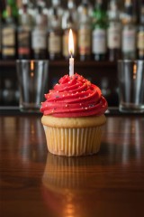 birthday cup cake blue