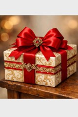 ornate gift wrapped present