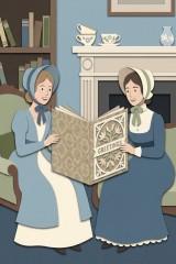 women reading - papercut