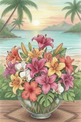 tropical flower bowl