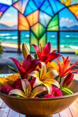 tropical flower bowl
